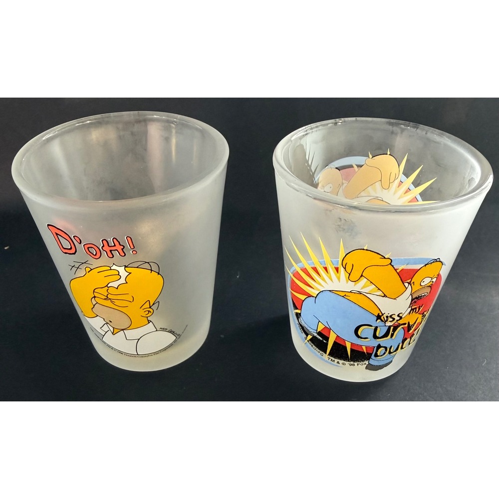 Vintage The Simpsons Homer Shot Glass Set First Edition 1990s
